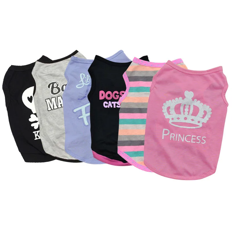 Летняя одежда для домашних животных щенков маленьких собак кошек майка футболка