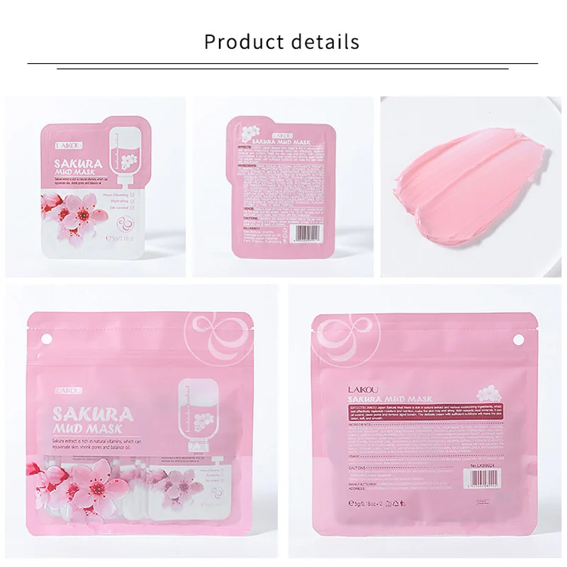 Маска для лица Sakura Mud удаляет темные круги тонкие линии уход за кожей глубокое