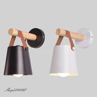 nordic belt wooden wall lamp industrial sconce wall light fixture vintage wall lights stairs indoor home lights loft bed lamps
