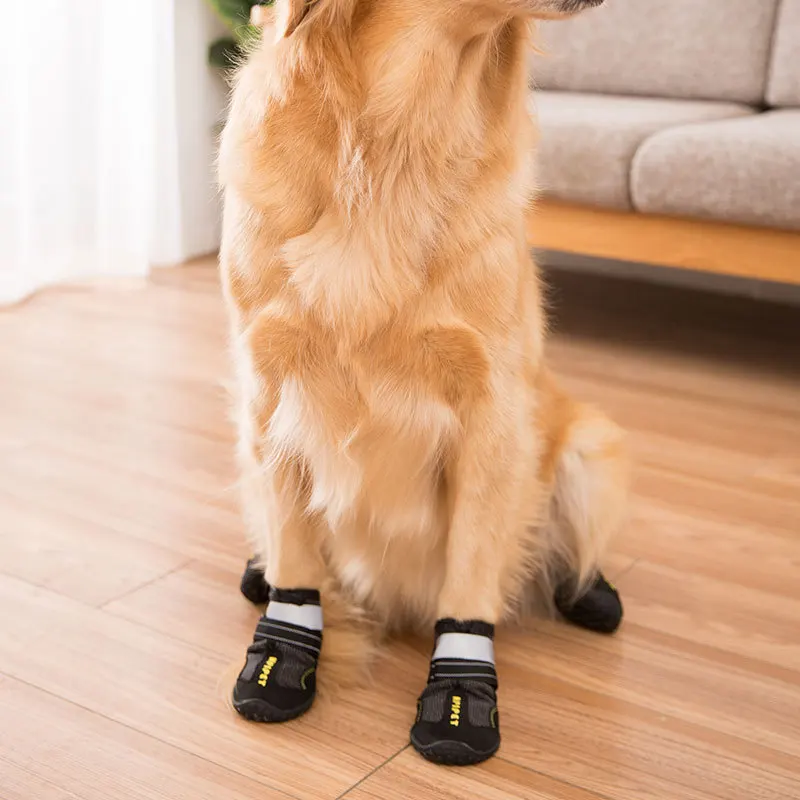 Ботинки для собак водонепроницаемая обувь больших со светоотражающей липучкой