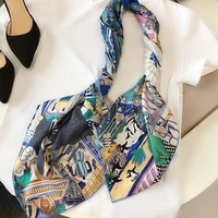 2021 new luxury 100 twill silk scarf womens fashion animal castle 35 inches 35 inches