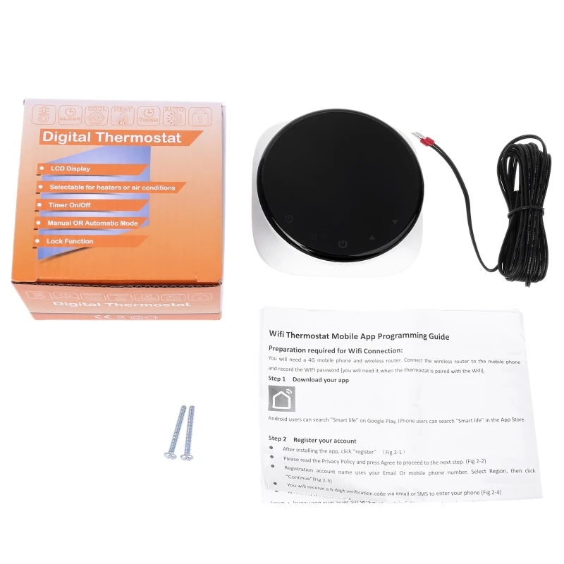 

Smart Wifi Hoom Thermostat Electric Floor Heating Room Programmable Temperature Controller Tuya Alexa Google-Assistant Voice Rem