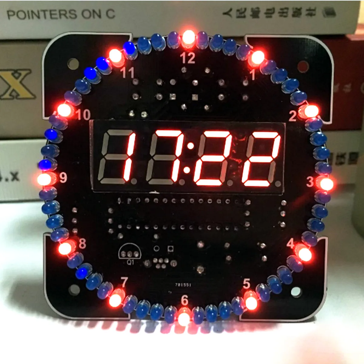 DIY светодиодный электронный цифровой будильник DS1302 вращающийся комплект 51 SCM обучающая доска 5 в xp Дата дисплей Принцип дизайн