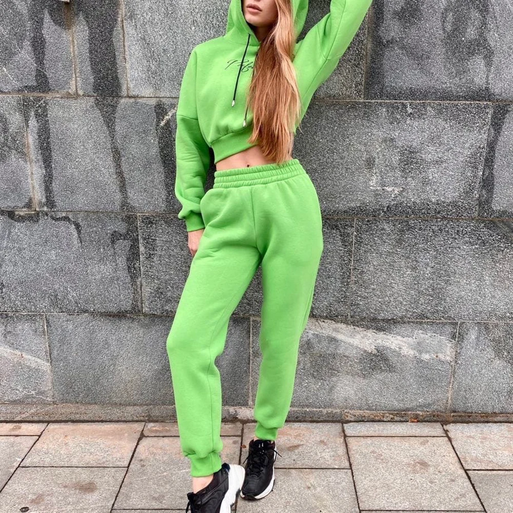 

Two Piece Set Womens Outfits Y2k Oversized Tracksuit Suit Short Hoodies Tops Casual Sweatshirts Jogging Pant Suits Sweatpants