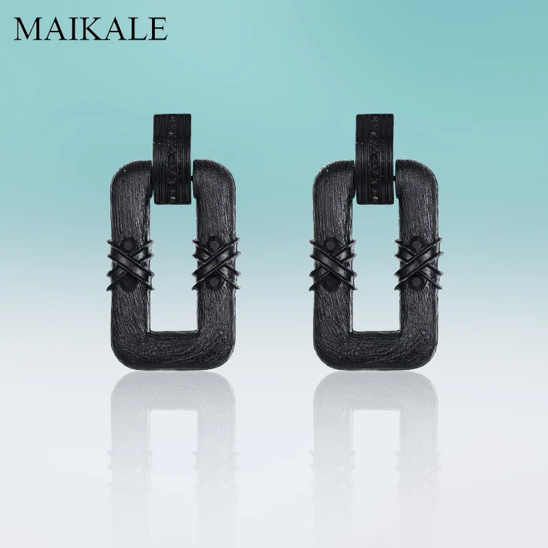 Женские серьги подвески MAIKALE винтажные из сплава с квадратным покрытием стразы