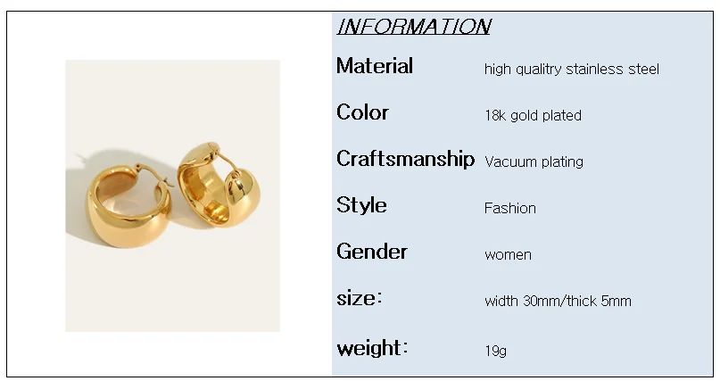 

Women fashion 18k gold pleated stainless steel hoops earrings female ladies metal simple earring high quality jewelry