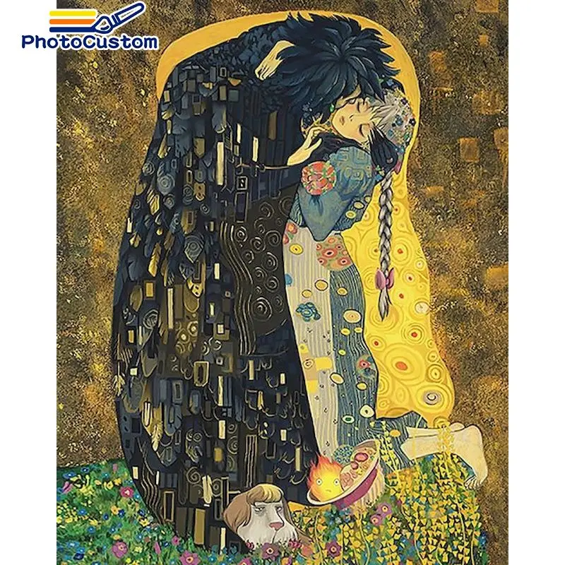 

PhotoCustom DIY Painting By Number Figure Kits Handpainted Picture By Number Abstract Drawing On Canvas For Adults Home Decor