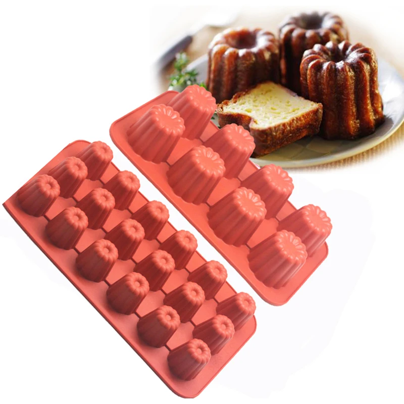 8/18 Cavity Silicone Mold Canneles Bordelais Fluted Cake Mold Muffin Cupcake Baking Tray Dessert Pastry Cake Decorating Tools