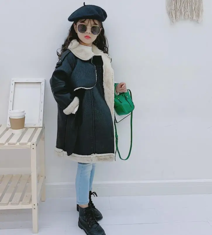 Лидер продаж детские Куртки из искусственной кожи длинные кожаные куртки для