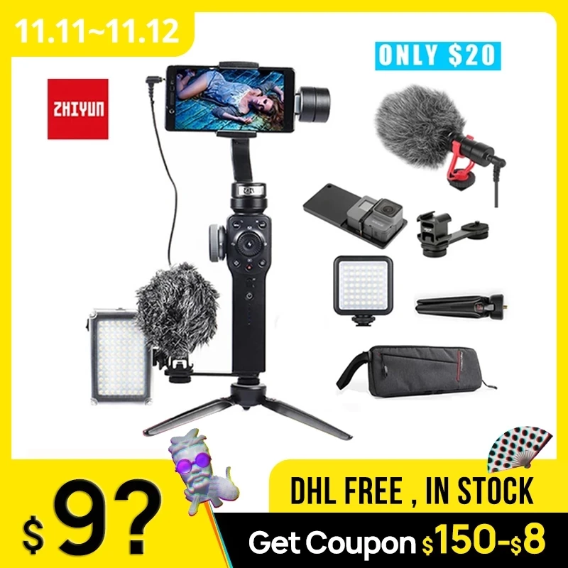 ZHIYUN Smooth 4 3 оси смартфон ручной шарнирный стабилизатор для камеры штатив стедикам