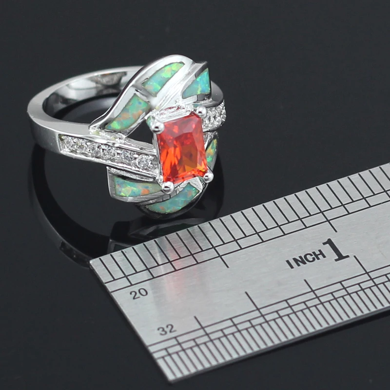 Green Fire Opal Stones Garnet Fashion Jewelry Silver Plated Rings for Women OR842 | Украшения и аксессуары