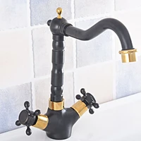 black gold bathroom sink faucet dual handle deck mount bath washbasin hot cold mixer water tap wc taps nsf799