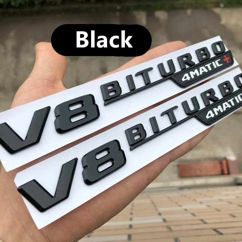 2 шт. = 1 пара 5 видов цветов ABS V8BITURBO 4matic + эмблема автомобиля задний багажник знак