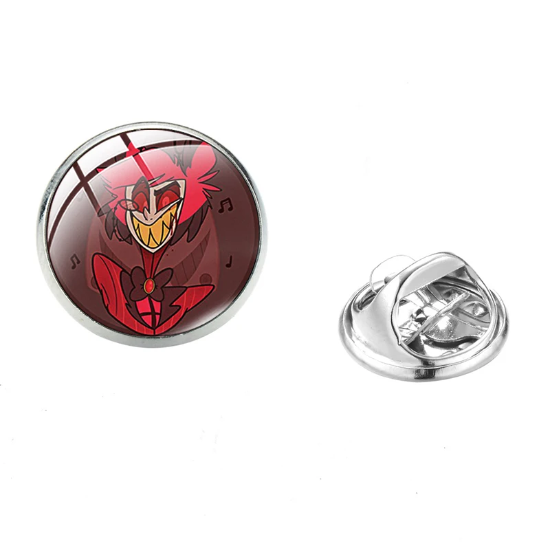 Style 4 SONGDA Популярные Аниме Hazbin отель Colar булавки значок Забавный Charlie Alastor Angel Vaggie стеклянный купол Мультяшные броши для фанатов - Окраска металла: Style 4