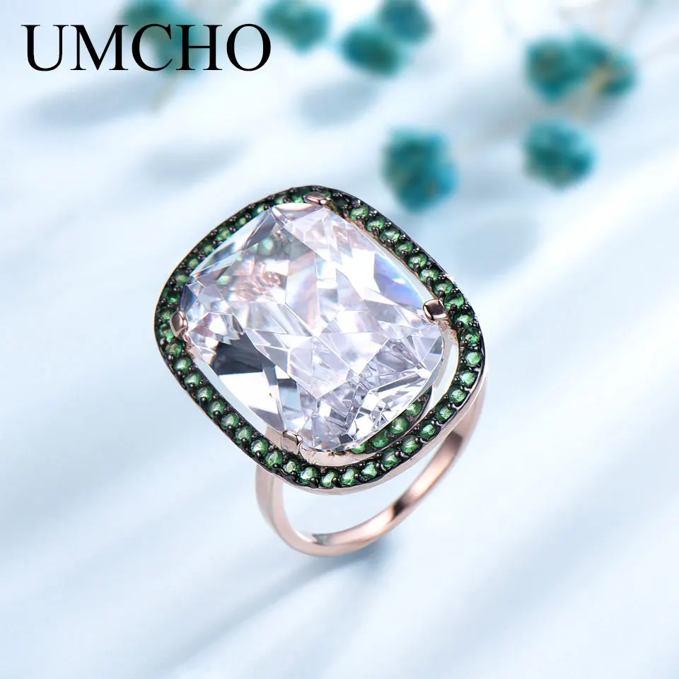 UMCHO 925 пробы Серебряное кольцо с розой Nautral дизайн создать кубический циркон друзья вечерние кольца подарок на день рождения ювелирные украшения