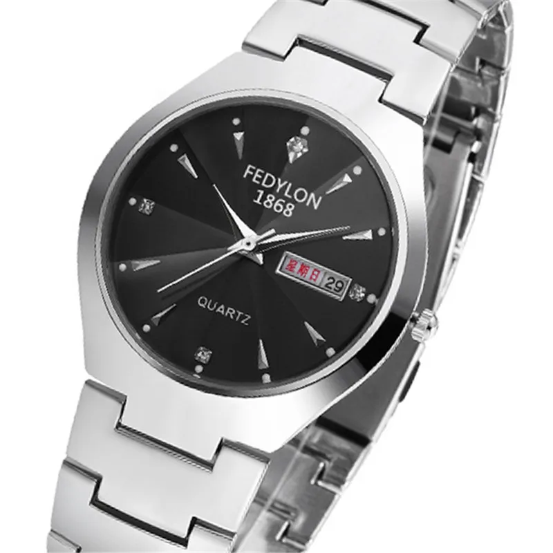 

Fedylon Fashion Lover Watches Top Brand Luxury Business Watches Women Men Stainless Steel Calender Quartz Watch Couples Relogios