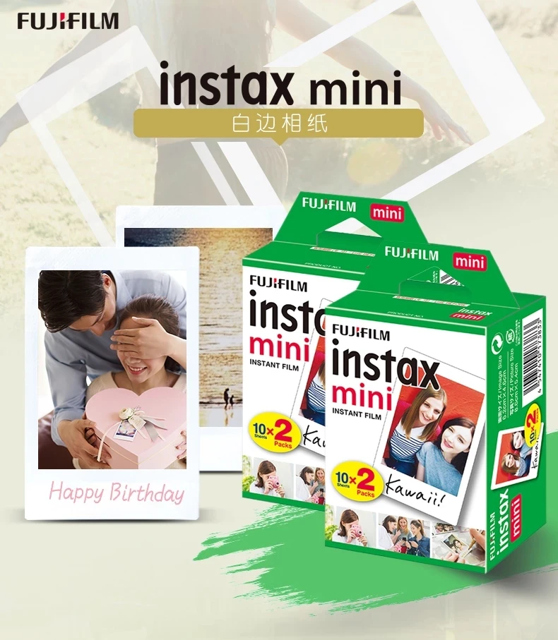 20 - 100 листов белая пленка ujifilm Instax Mini 10 40 60 80 для камеры Мгновенной Печати FUJI 9 11 8 7s 70