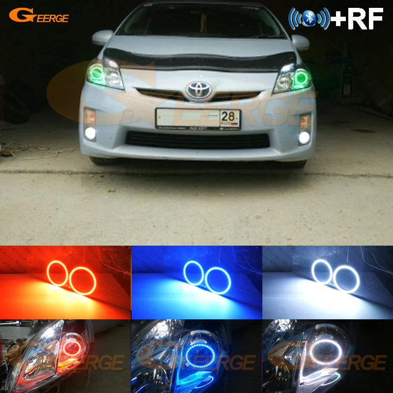 

Для Toyota Prius 2010 2011 2012 2013 2014 2015 RF Remote BT App ультра яркий многоцветный RGB комплект светодиодов «глаза ангела» Halo rings
