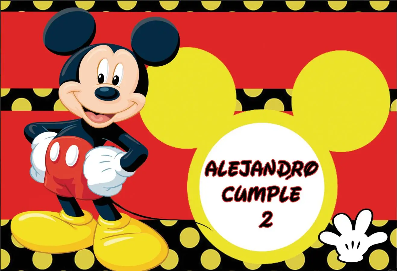 Виниловый фон для фотостудии с Микки Маусом на заказ день рождения 7x5FT 220 см x 150