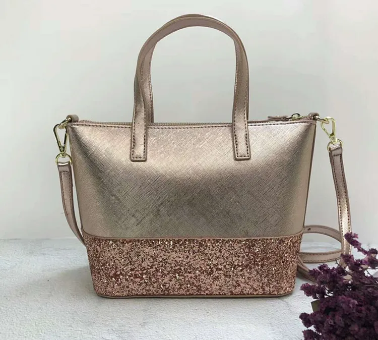 rose gold Горячее стильное Новое поступление Европейская и американская мода новая сумка на одно плечо расшитая блестками цветная сумка модная женская сумочка со звездами - Цвет: rose gold