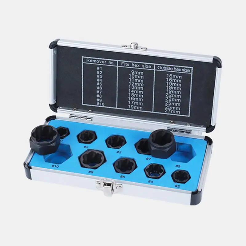 10 шт. Съемник шпилек для удаления поврежденных гаек набор 9 19 мм комплект