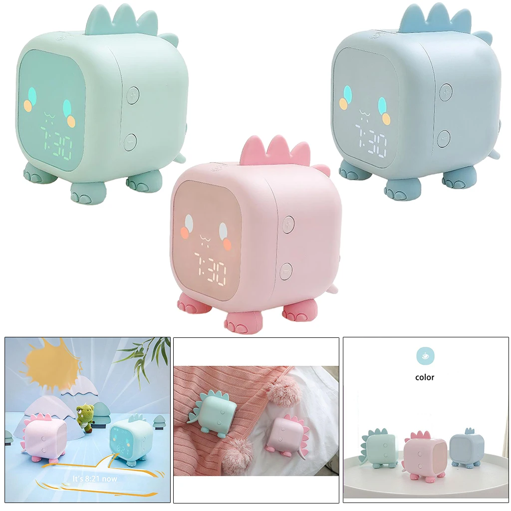 

Modern Digital Desk Bedside Alarm Clock Thermometer Cute Clock Sound Control