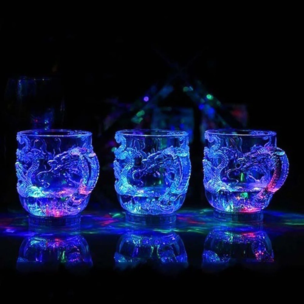 Светодиодный мигающая лампа бутылка коврик для чашки меняющий цвет бара KTV