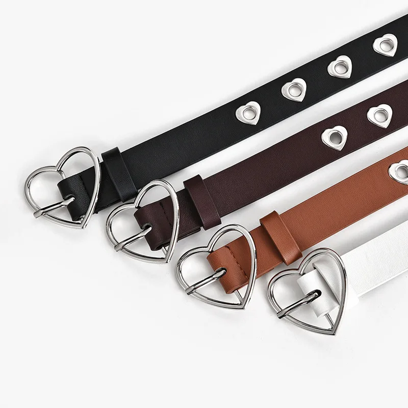 

Женский ремень из ПУ кожи, с металлической пряжкой и люверсами