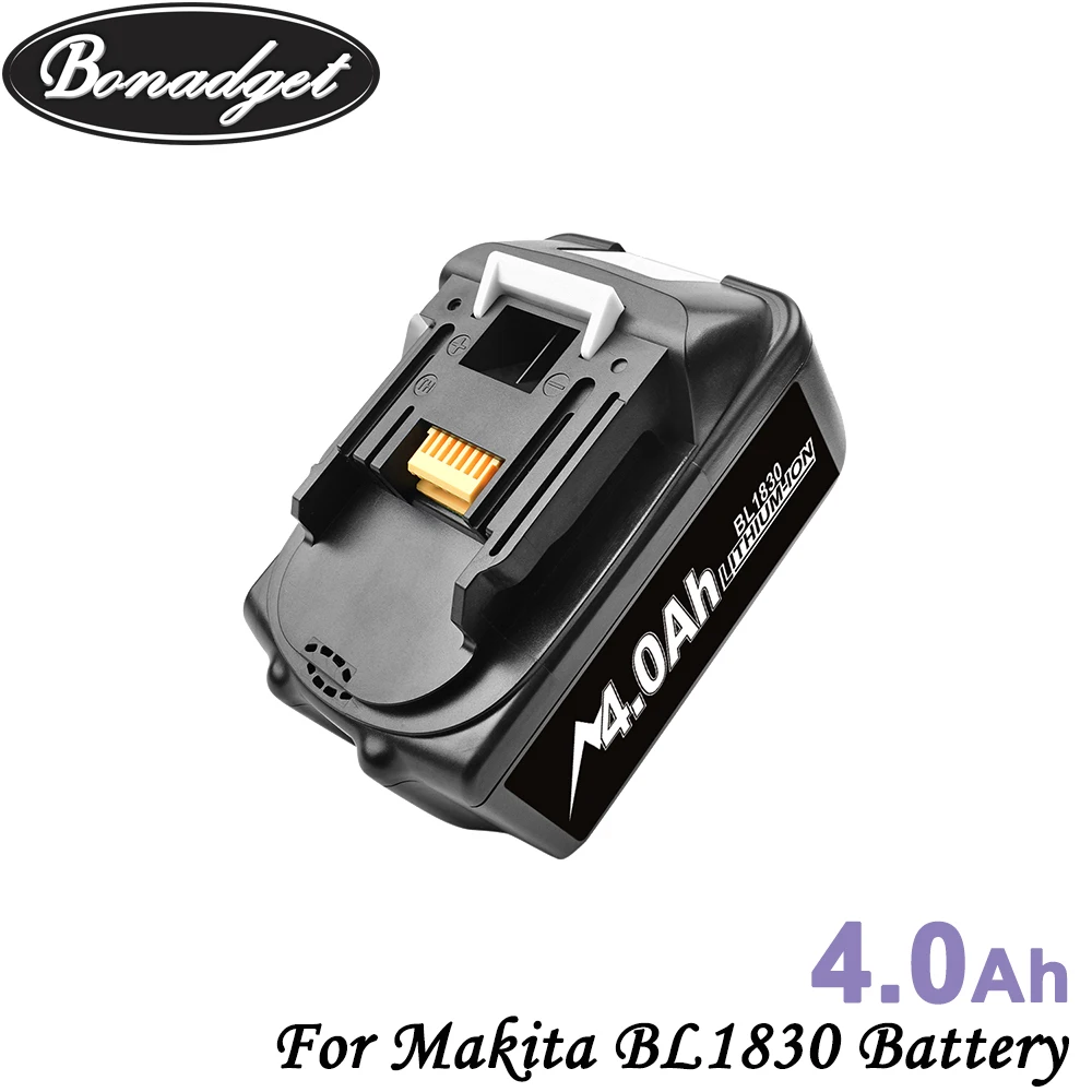 Аккумулятор Bonadget литий-ионный 18 в 3000 мАч 4000 6000 для Makita BL1830 BL1815 BL1860 BL1840 194205-3