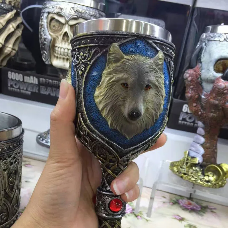 Волк из нержавеющей стали голова кружка Кубок пива Высокий Бор Коктейль Мартини