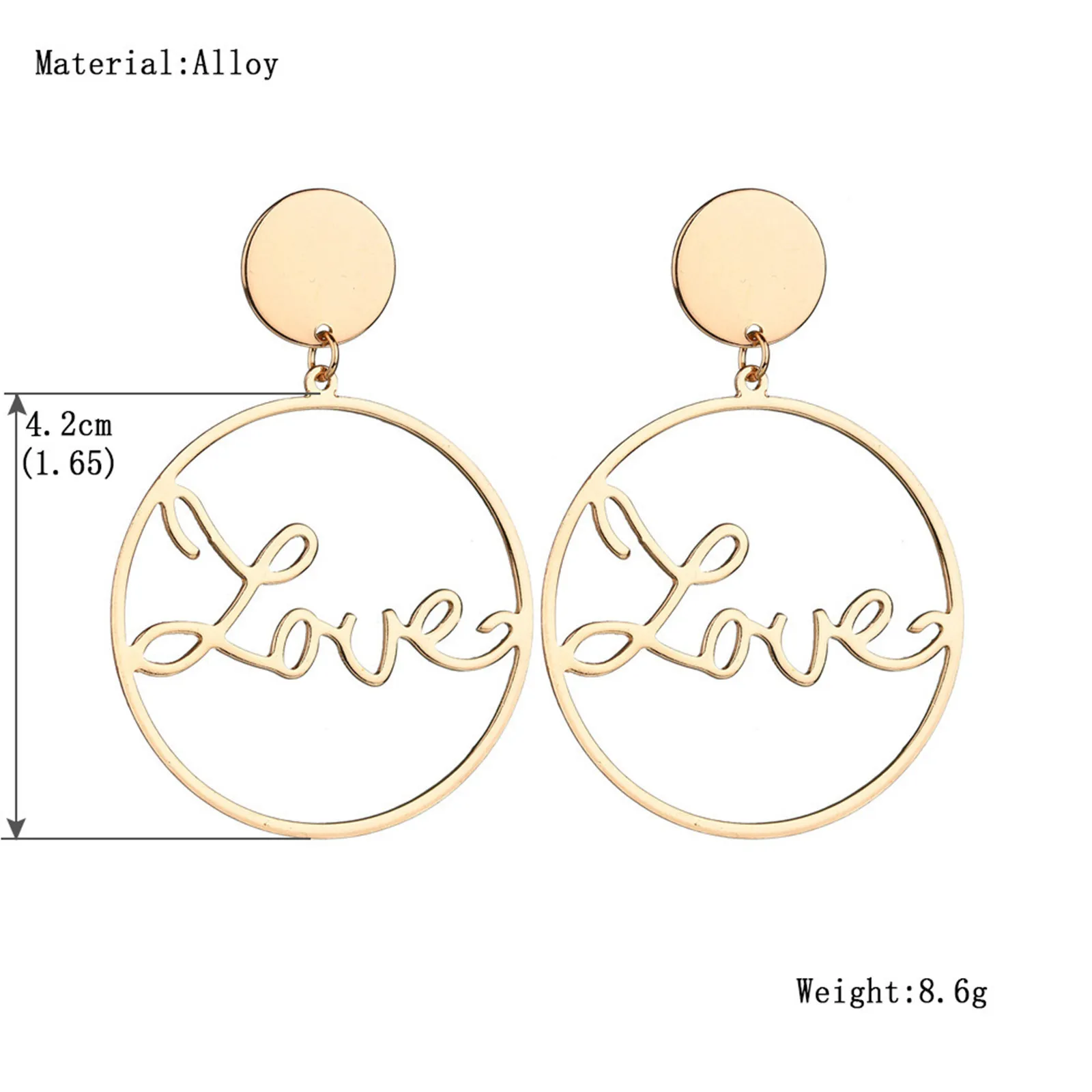 

Occident New Design Circle Earrings Love Personality Geometric Ladies Earrings
