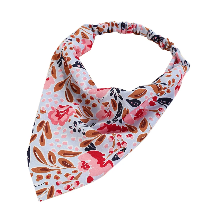 

Vintage Triangle Bandanas Elastic Hair Bands Women Hair Accessories Floral Print Headbands Hairband Sweet Hair Scarf Scrunchies