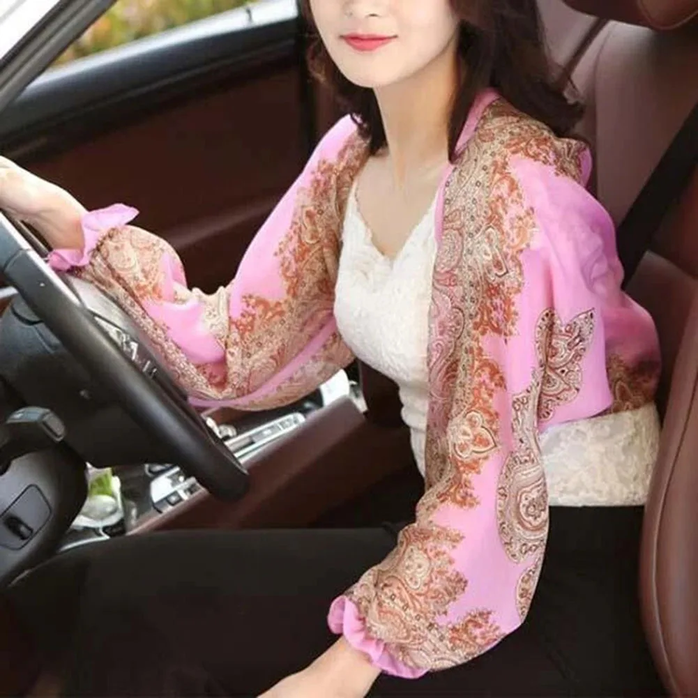 

UV-proof Sleeve Shawl Breathable Sunproof Printed Women Sleeve Shawl Sun Protection for Oudtoor Riding Driving Arm Sleeves Cool