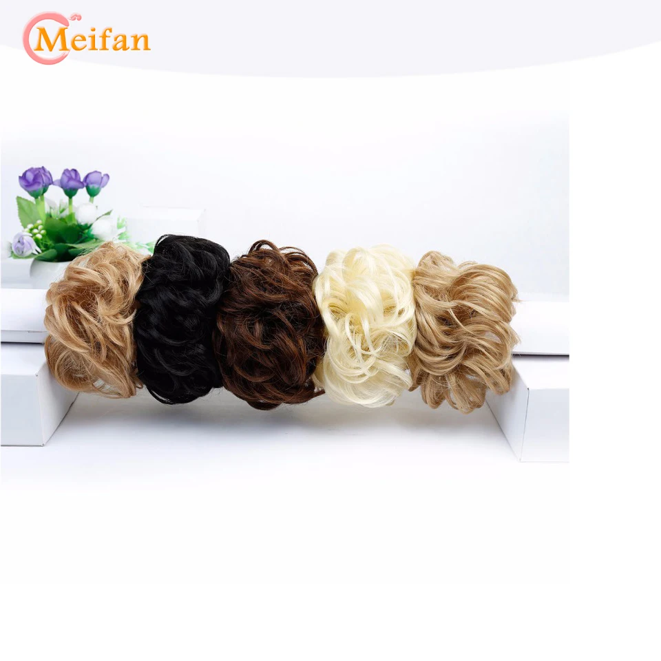 MEIFAN, для девочек, кудрявые резинки, эластичные шиньон с резинкой, коричневый, серый, синтетические волосы, кольцо, обруч для волос, пучок, конский хвост