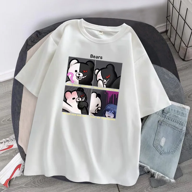 

Danganronpa Anime Gothic T-shirt DanganRonpa Game Over Hip Hop T-shirt Short Sleeve Top y2k Ladies Harajuku T-shirt