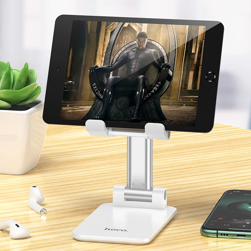 hoco mobile phone holder stand for iphone 11 pro x xs ipad air metal foldable mobile phone stand desk for xiaomi huawei table free global shipping
