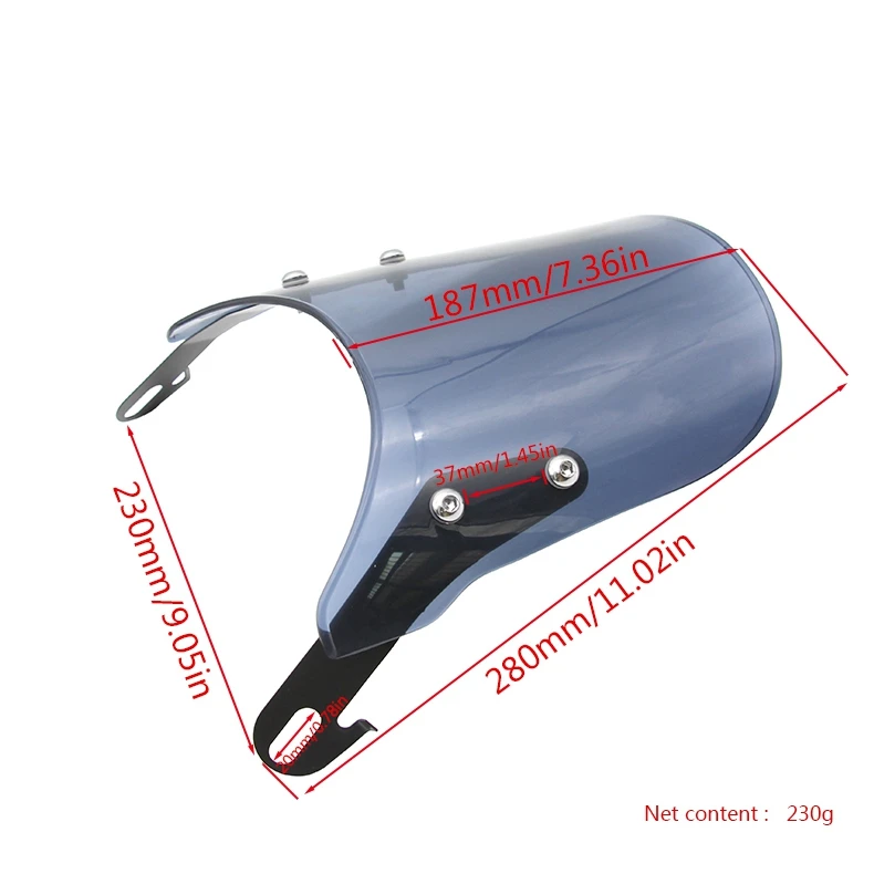 

Motorcycle Windshields,Headlight Fairing Universal Windsn W/Mount Bracket Fit 5 to 7inch Round Headlights,for Yamaha Suzuki
