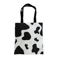 milk cow pattern fashion flower cartoon woman shoulder bag mini bag for women ladies hand bags canvas bags fashion tote