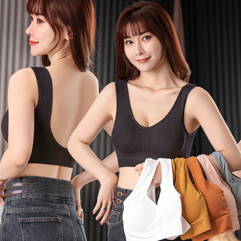 

Basic Women Crop Tops Tanks Seamless Underwear Female Crop Top Sexy Lingerie Sport Fitness Top Active Wear Padded Camisole