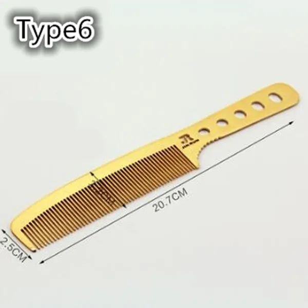 Type6 Для детей 1-9 шт./компл. золото Цвет профессиональный салон набор парикмахерская резка расчески для волос набор кистей с чехлом - Цвет: Type6