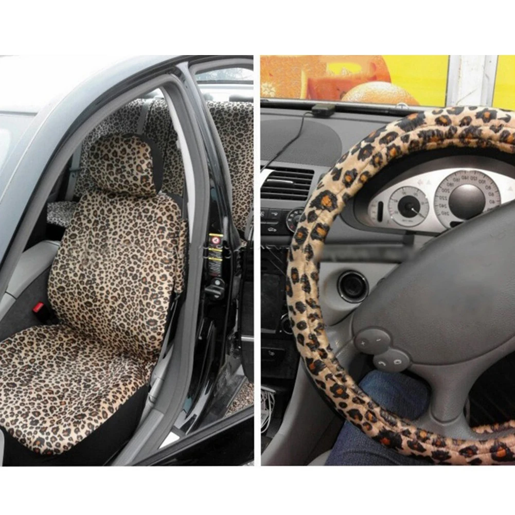 Kaufen 12PCS Auto Sitz Abdeckung Automobil Universal Mat Schutz Kissen Leopard Drucken Fahrzeug Sitz Pad Deckt