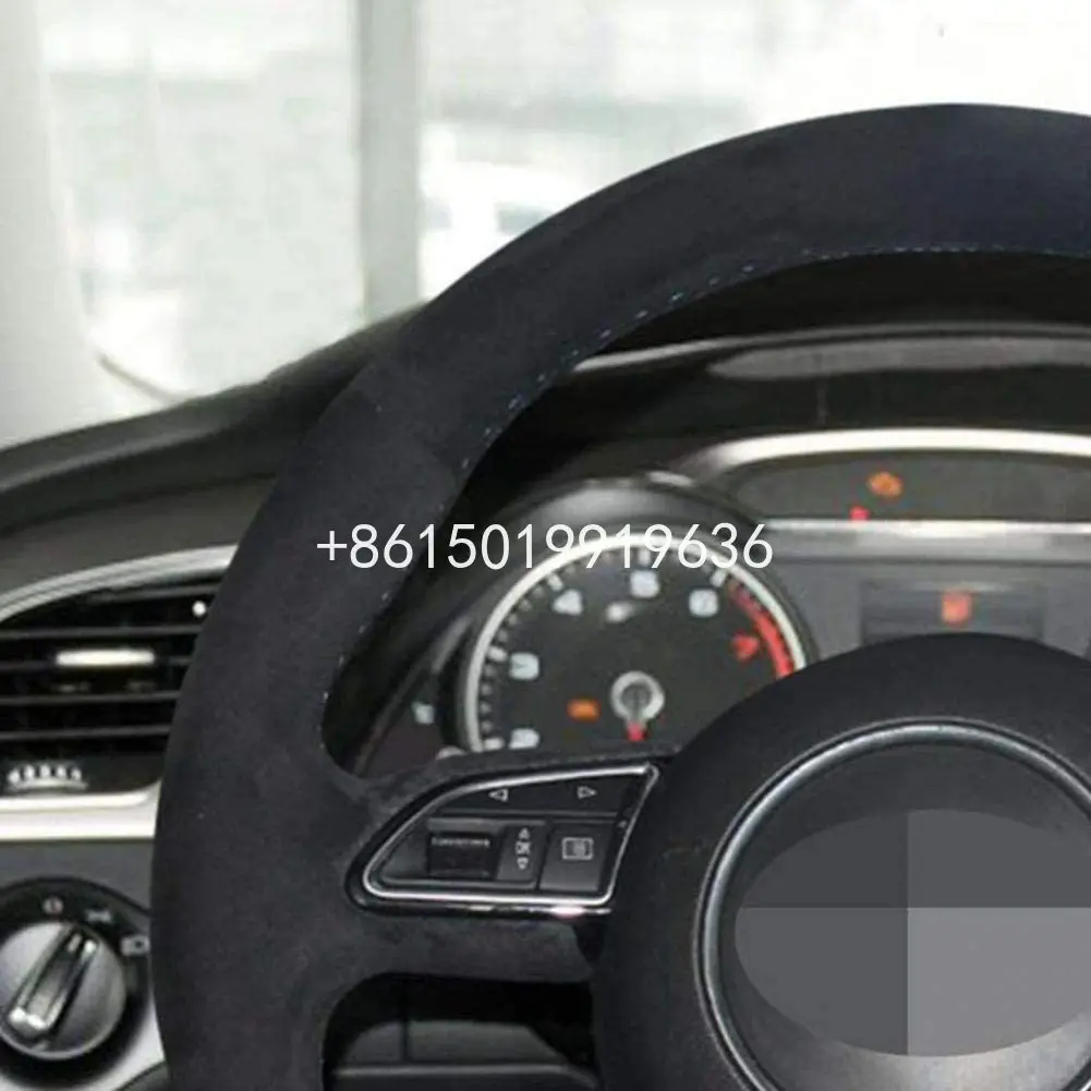 

Black Suede Car Steering Wheel Cover DIY for Audi A3 8V A1 8X Sportback A4 B8 Avant A8 D4 A6 C7 A7 G8 A5 8T Q3 8U Q5