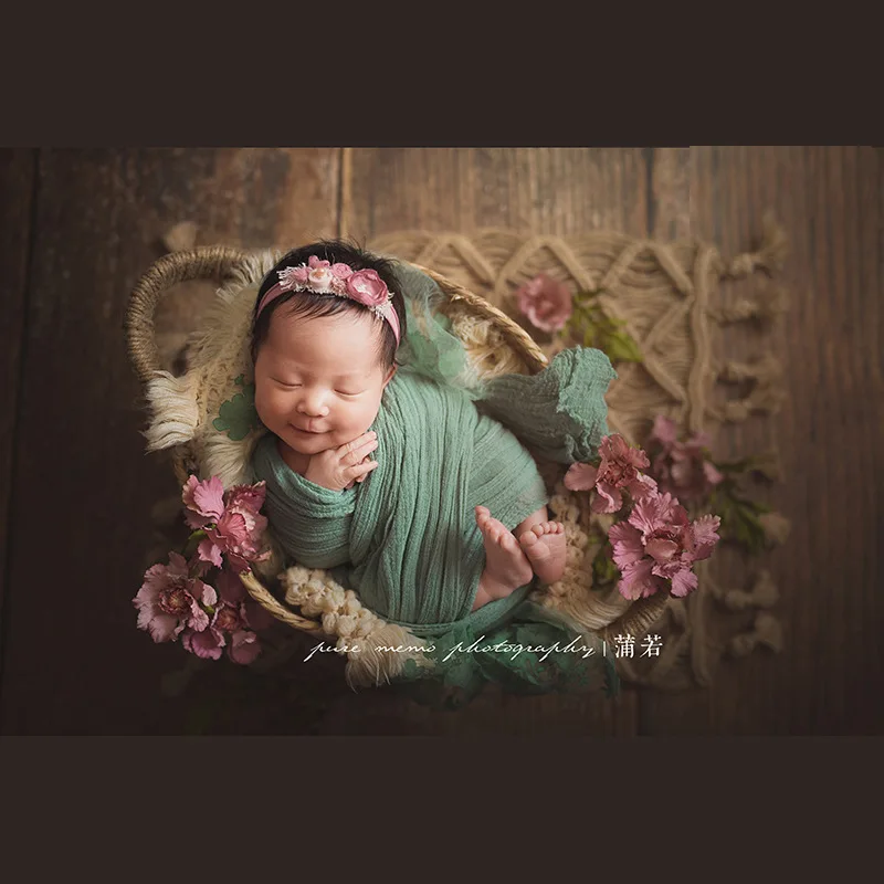 

Newborn Photo Pad Weaving Hemp Rope Blanket Posing Backdrop For Newborn Photography Props Baby Photo Shoot Studio Accessories