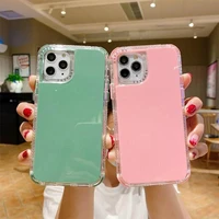 candy color shockproof bumper phone case for iphone 12 12pro max 11pro solid color soft back cover for iphone 11 13pro max xr x