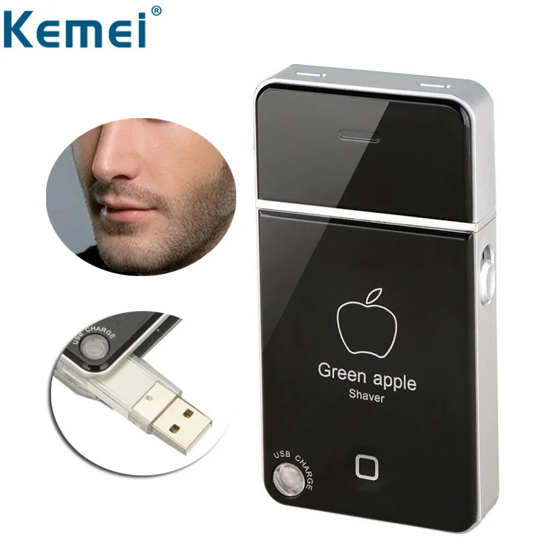 Kemei мини электробритва для мужчин USB беспроводной триммер бороды портативная