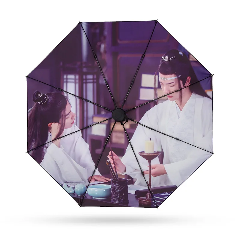 

The Untamed Wei Wuxian Lan Wangji Xiao Zhan Yibo Custom Umbrellas Automatic Folding Umbrella Go Go Squid! Lixian Fans Gifts