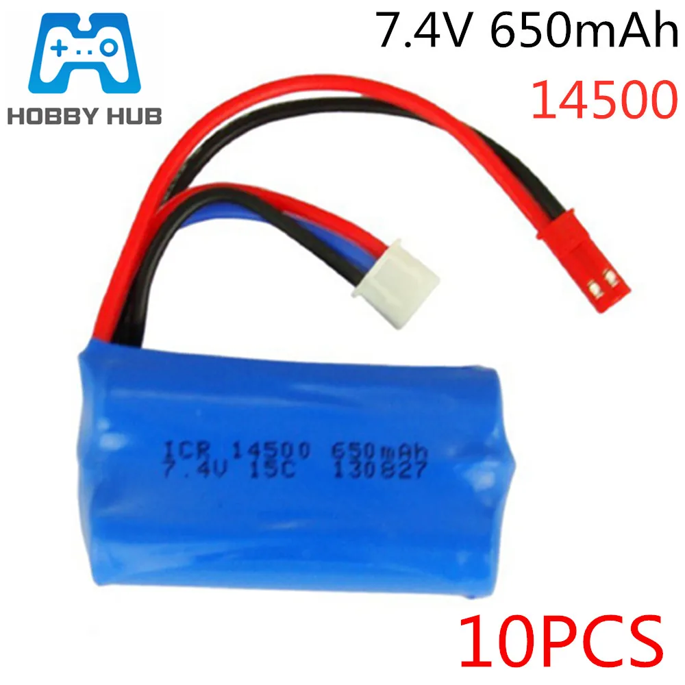 10 шт./лот 7 4 В 650 мАч 14500 Lipo батарея для Syma F1 BR6802 HJ370 RC вертолет 7014 лодка