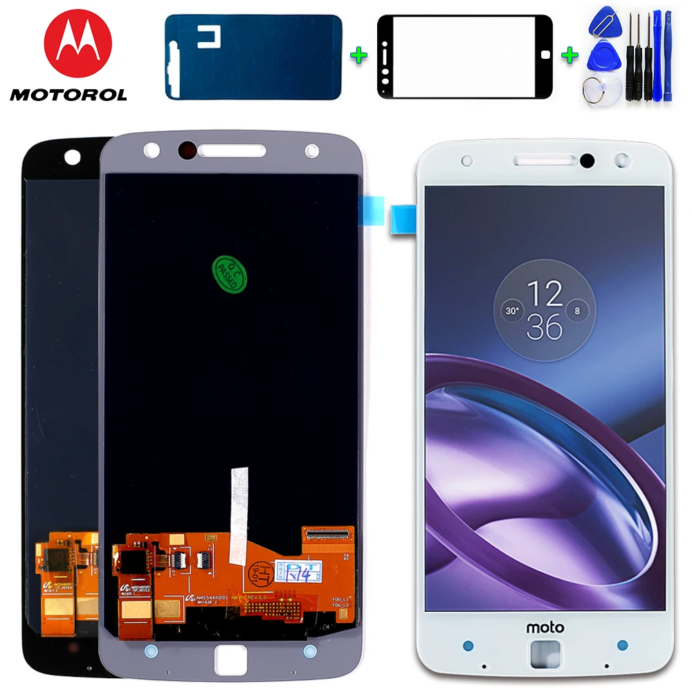 Motorola 5,5 дюймов ЖК-дисплей для MOTO Z Droid Edition XLTE XT1650 кодирующий преобразователь сенсорного экрана в сборе 2560*1440 стеклянная пленка инструмент