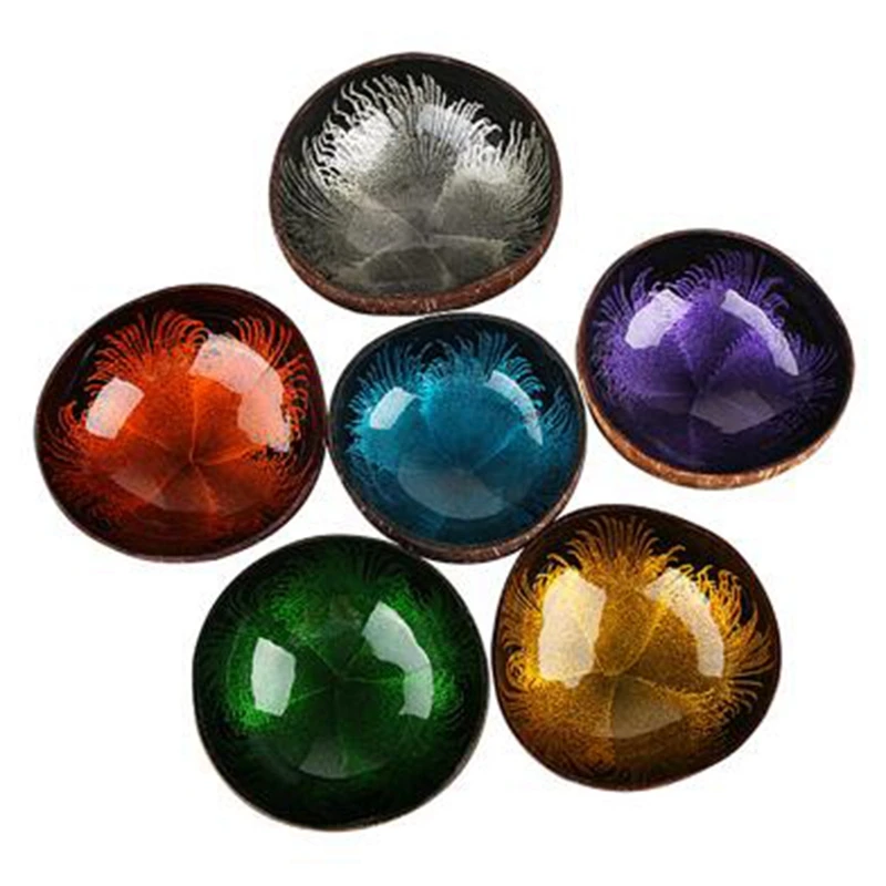 6 шт./компл. натуральная Кокосовая оболочка ключ конфетная тарелка для стола