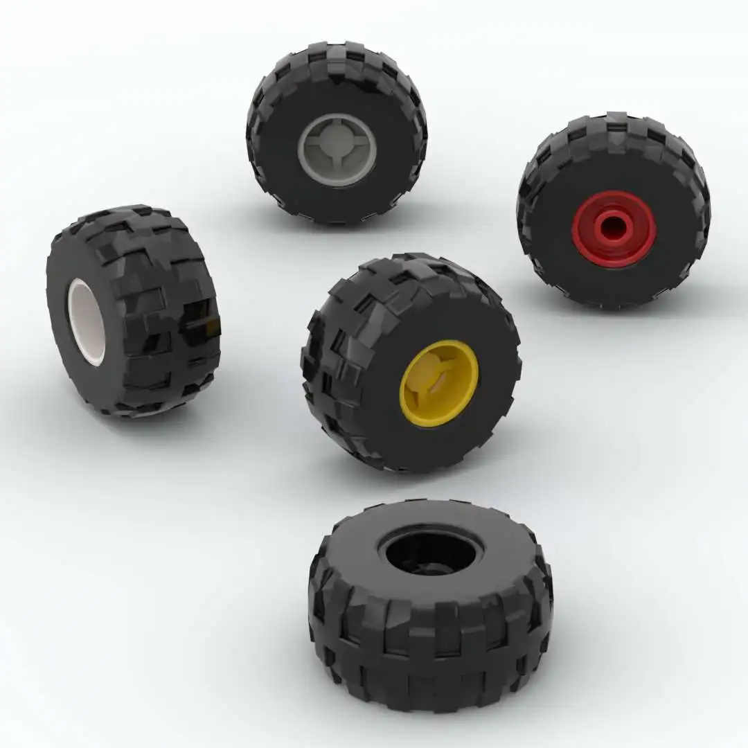 

10set Building Block tech Assembles Parts Cars Wheels 56890 24x12mm small tire with 6014 11x12mm hub Creative Children Toys